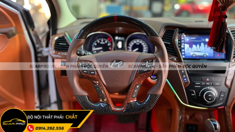 BỌC DA VÔ LĂNG HYUNDAI SANTAFE